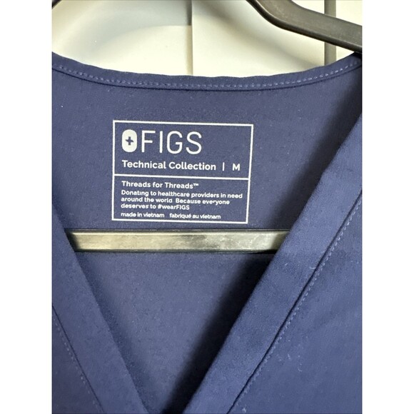 Figs Scrub Top Womens Medium Casma Three Pocket Technical Collection Navy Blue - Picture 3 of 7